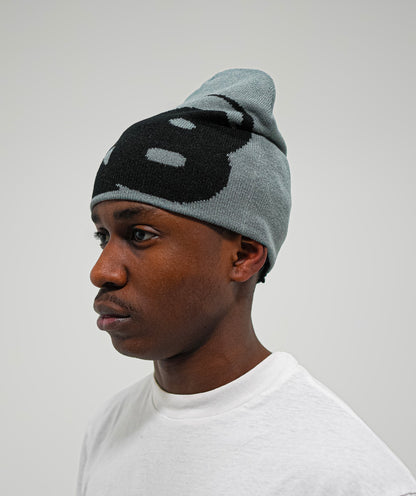 BEANIE GREY BLACK